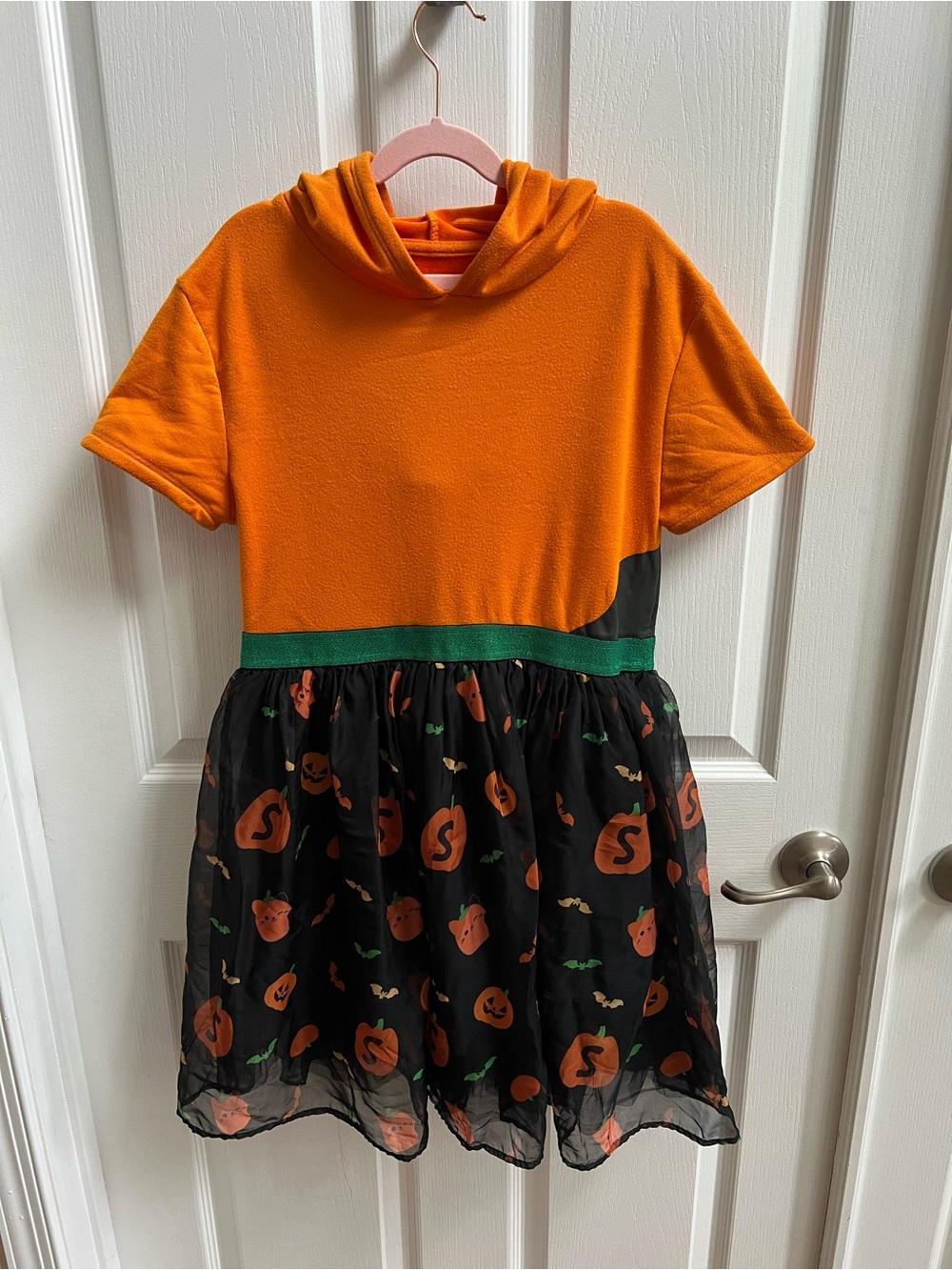 Squishmallows Orange & Black Pumpkin Skirt Hoodie Costume